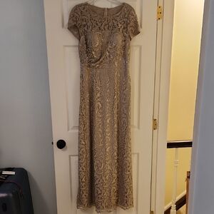 Adrianna Papell Gold Lace Wedding Dress